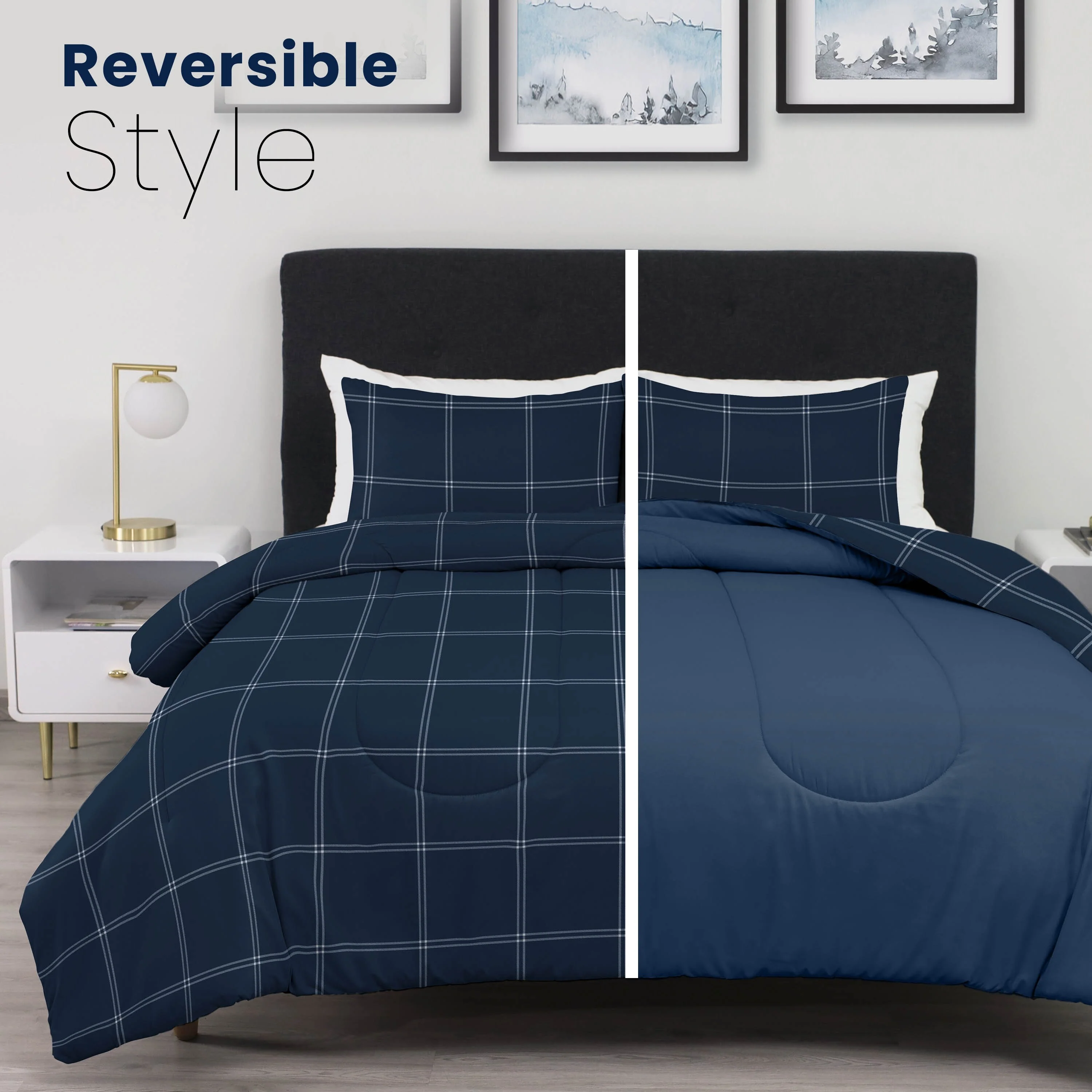 Martex Mf Reversible Comforter Check Comforter Set