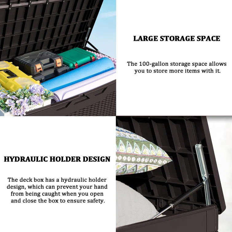 OTOTWER 48'' W 100 Gallons Water Resistant Resin Lockable