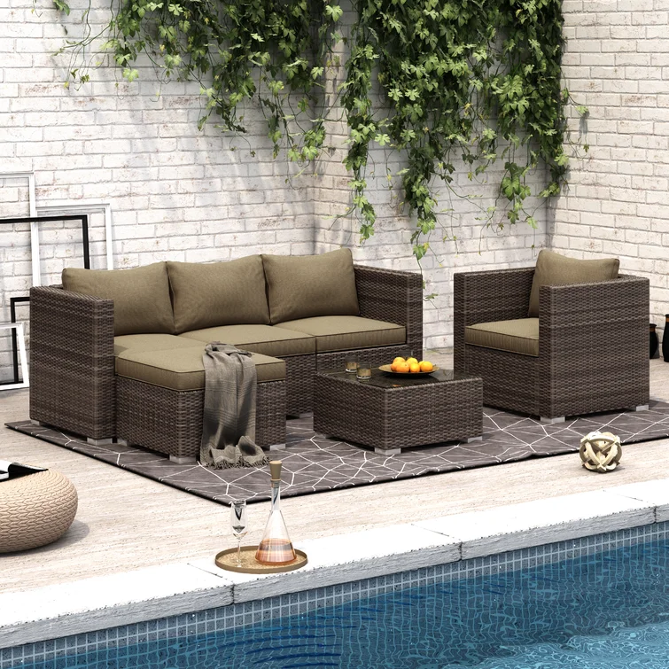 Kristiana 5 - Person Outdoor Seating Group with Cushions