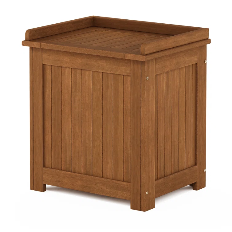 Loon Peak® Ermont 20.3'' W 1 Gallons Water Resistant Solid Wood Deck Box in Natural