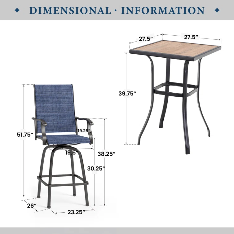 Naksh 2 - Person Square Outdoor Dining Set