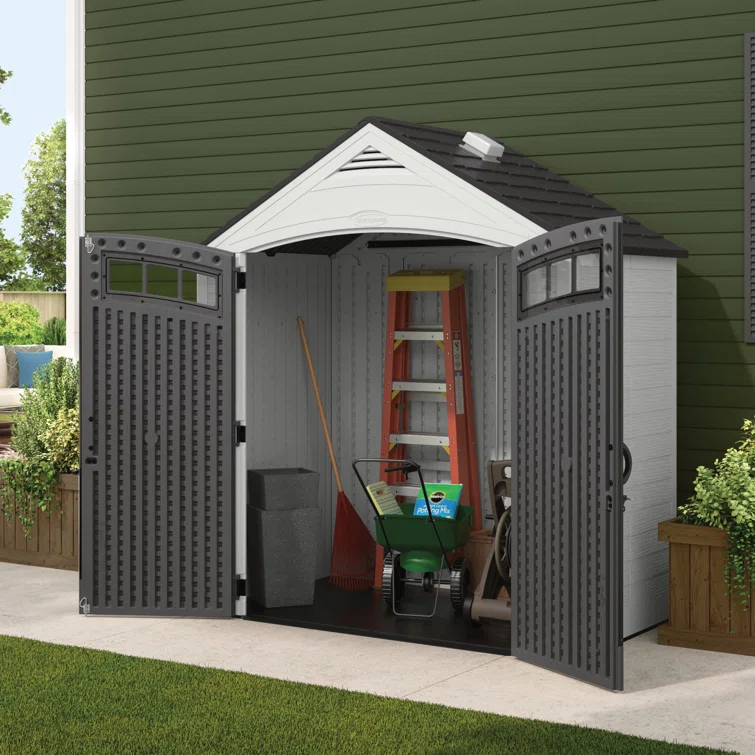 Suncast Vista 88 in. W x 49 in. D x 98 in. H Storage Shed