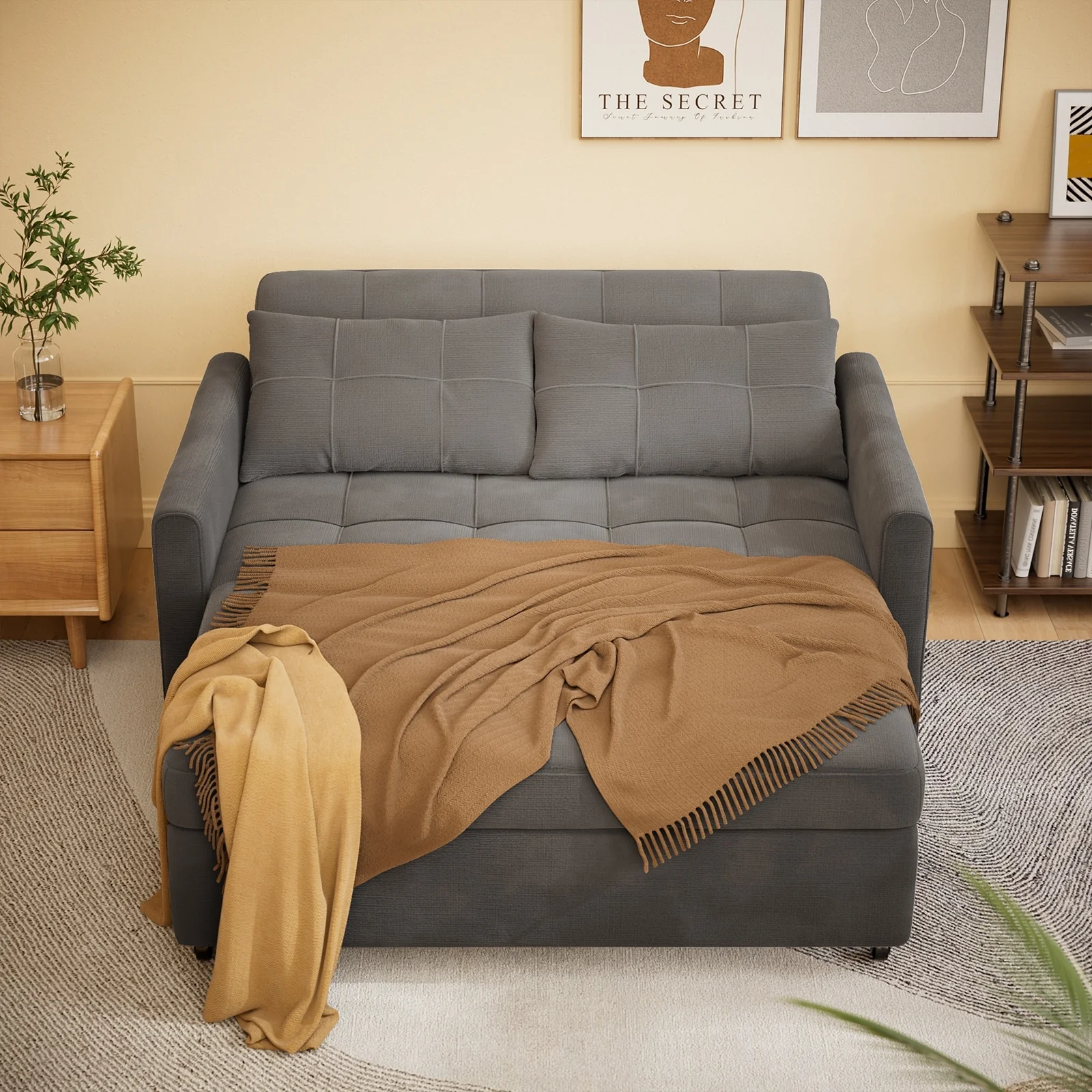 Convertiable 3 in 1 Sofa Loveseat with Pull-up Bed