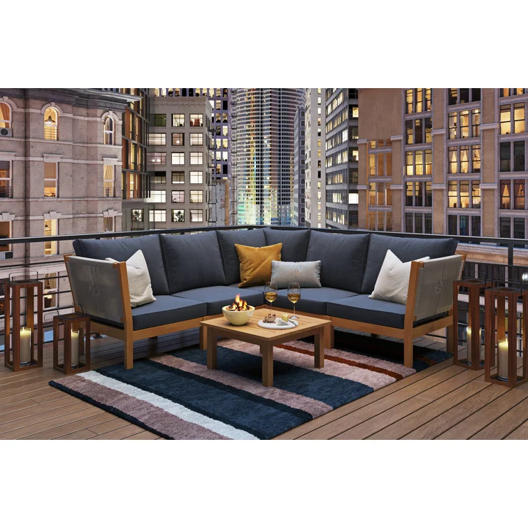 Aldford 5 - Person Outdoor Seating Group with Cushions