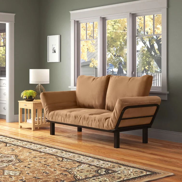 Everett Twin 60'' Upholstered Futon And Mattress