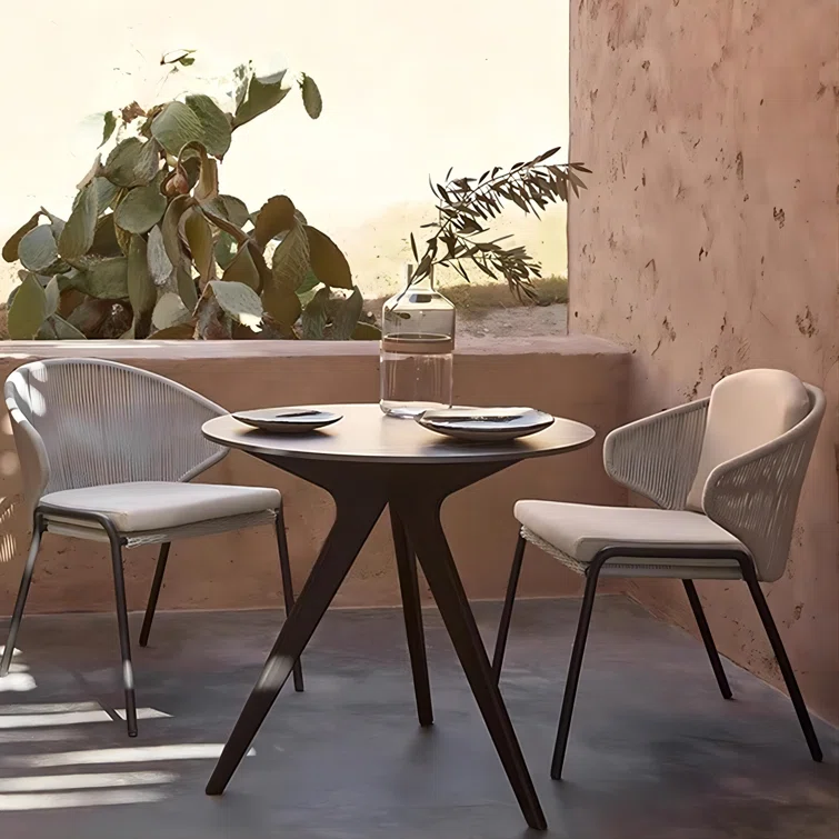 Zymari 2 - Person Circular Outdoor Dining Set with Cushions