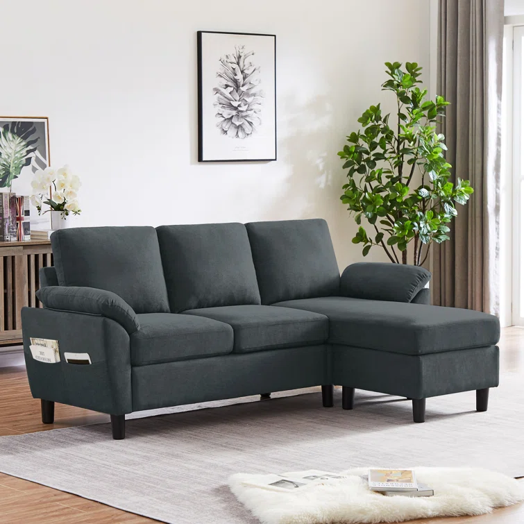 Darlyene 79" Wide Reversible Sofa & Chaise with Ottoman