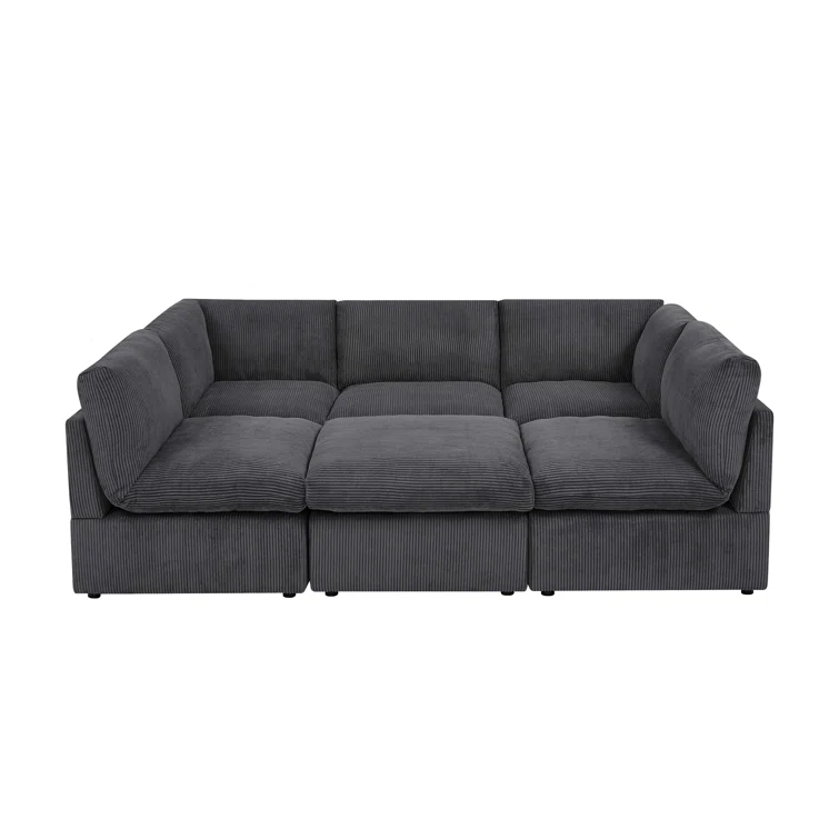 6 - Piece Corduroy Sectional