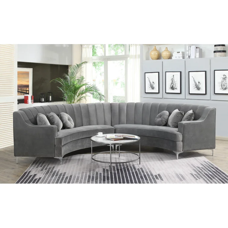 Mcginty 141.34" Wide Velvet Symmetrical Modular Sofa & Chaise