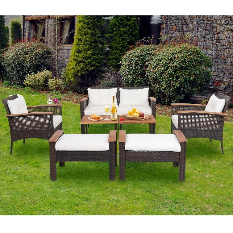 Gymax 6 - Person Outdoor Seating Group with Cushions
