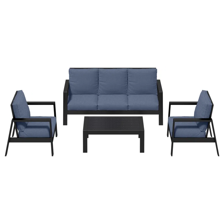 Aluminum 4-Piece Outdoor Sofa Seating Group With Cushions