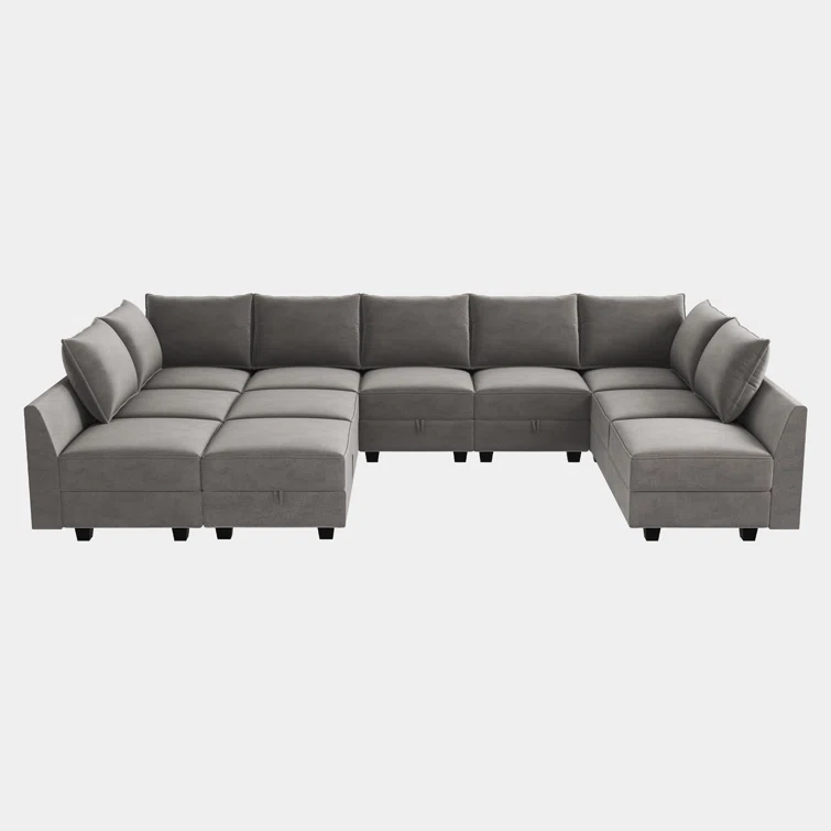 Kandle Velvet Upholstered Chaise Sectional