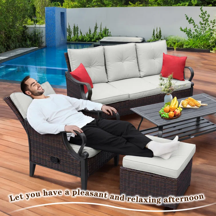 Ranaye 7 Person Wicker Outdoor Patio Sectional