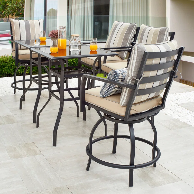 Mayday Square 4 - Person Bistro Dining Sets with Cushions