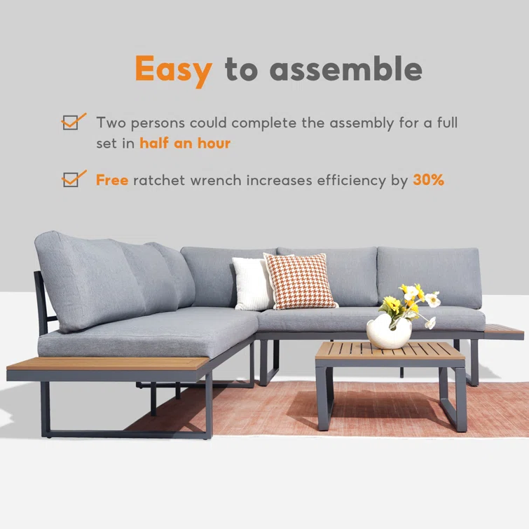 Adelinah 5 - Person Outdoor Seating Group with Cushions