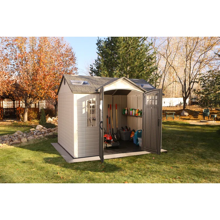 Lifetime 10 Ft. x 8 Ft. High-Density Polyethylene (Plastic) Outdoor Storage Shed with Steel-Reinforced Construction