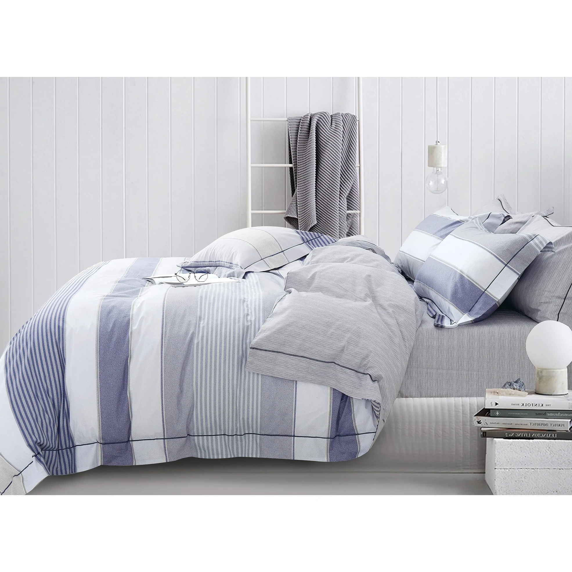 Wilhelm 100% Cotton Reversible Comforter Set Blue