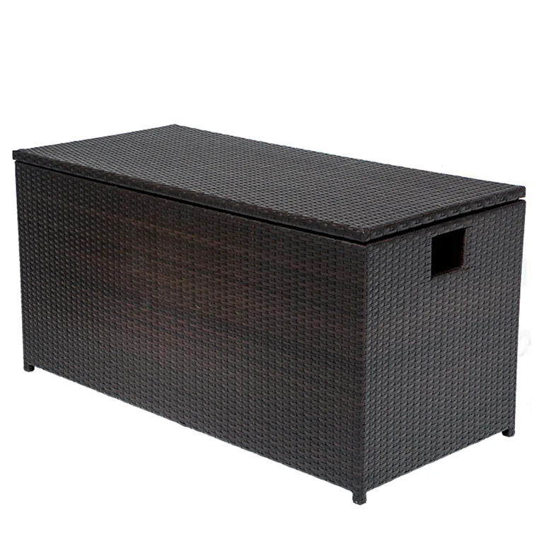 Beachcrest Home™ Ismael 59'' W 50 Gallons Water Resistant Wicker Deck Box in Espresso