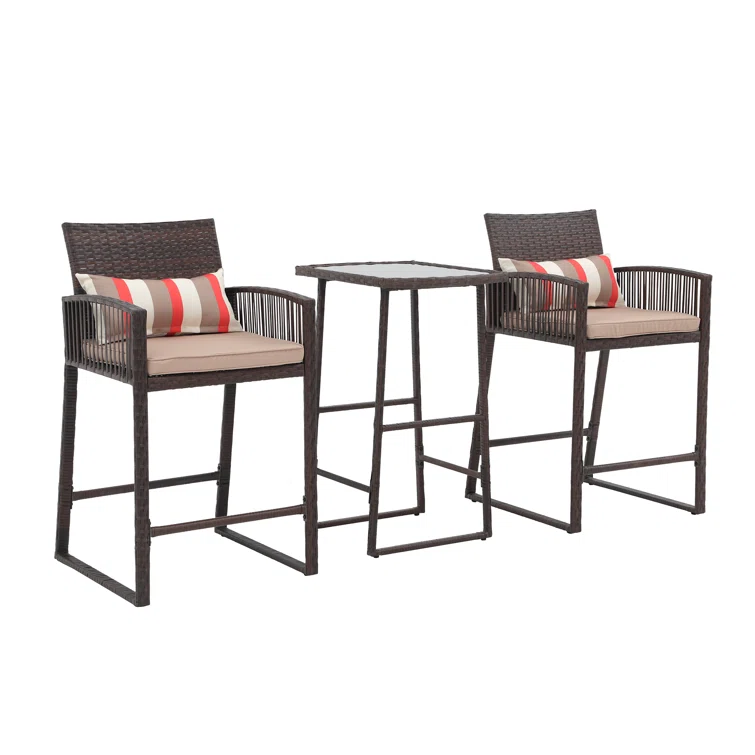 Marciniak 2 - Person Rectangular Outdoor Dining Set with Cushions