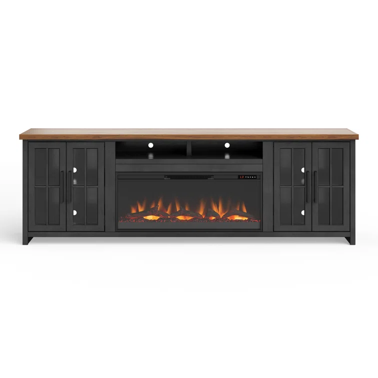 Brixham 97 inch Fireplace TV Stand Console for TVs up to 100 inches, Two-Tone Finish