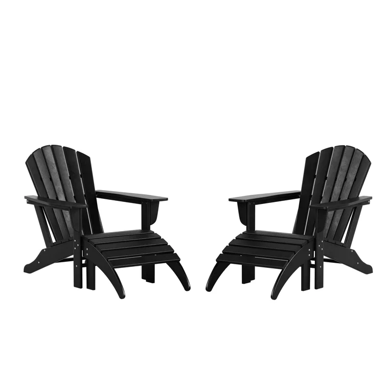 Shaunna Resin Adirondack Chair with Ottoman