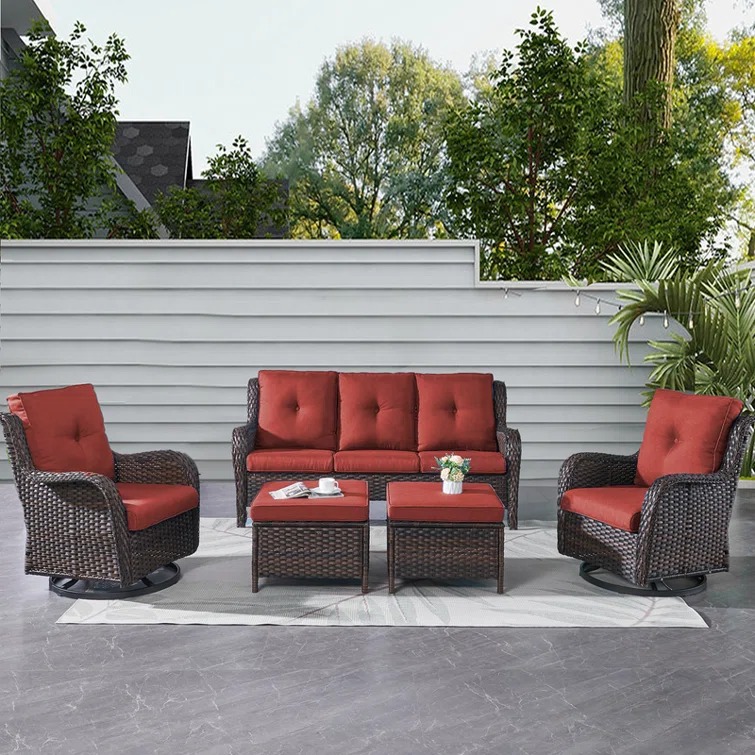 Carolina 5 - Person Outdoor Seating Group with Cushions