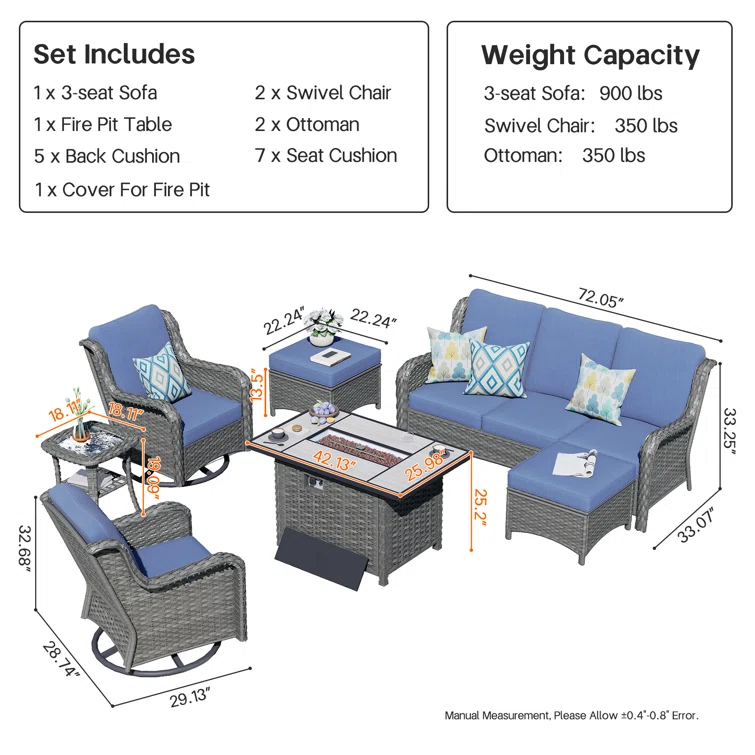 Tommy 5 - Person Outdoor Seating Group with Cushions