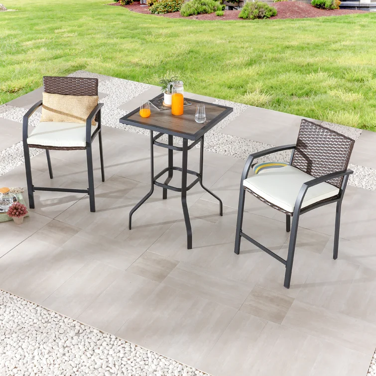 2 - Person Square Outdoor Dining Set with Cushions
