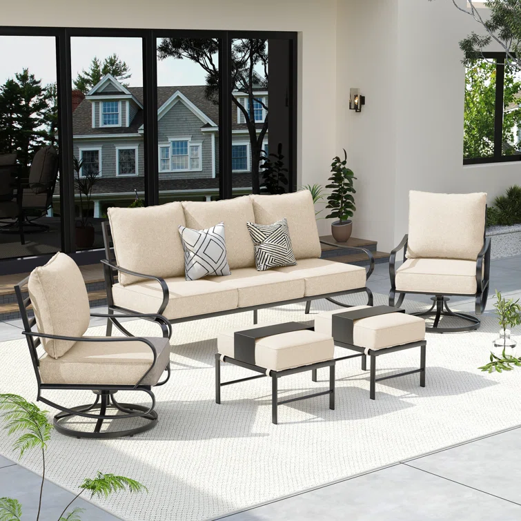 Charron 5 - Person Outdoor Seating Group with Cushions