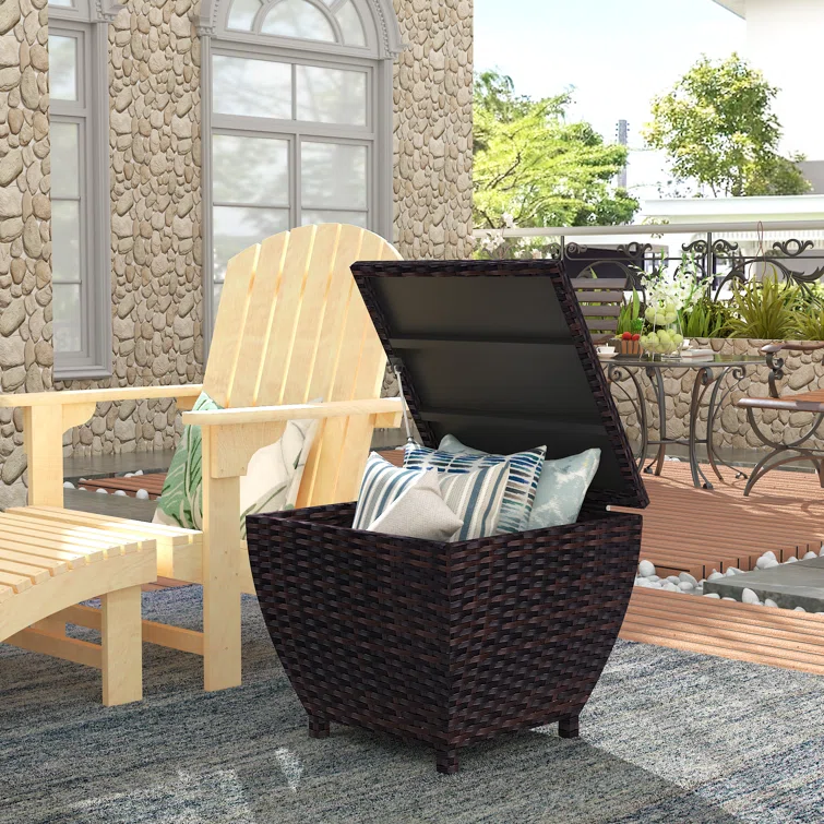 Aura Outdoor 19.68'' W 13 Gallons Wicker Deck Box
