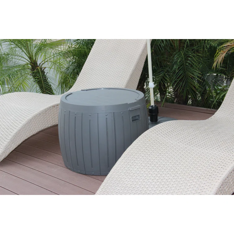 KINYING 24.41'' W 36 Gallons Water Resistant Plastic Lockable in Dark Coffee