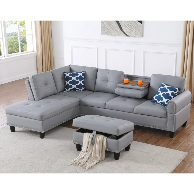 Alger 3 - Piece Faux Leather Sectional