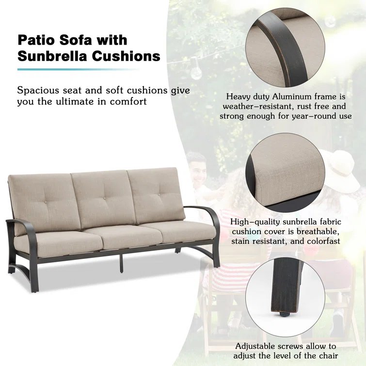 Aleston 5 - Person Outdoor Seating Group with Cushions