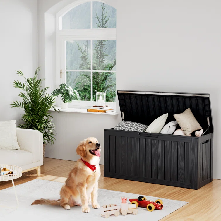 Emperic Design 46.3'' W 80 Gallons Water Resistant Resin Lockable Deck Box