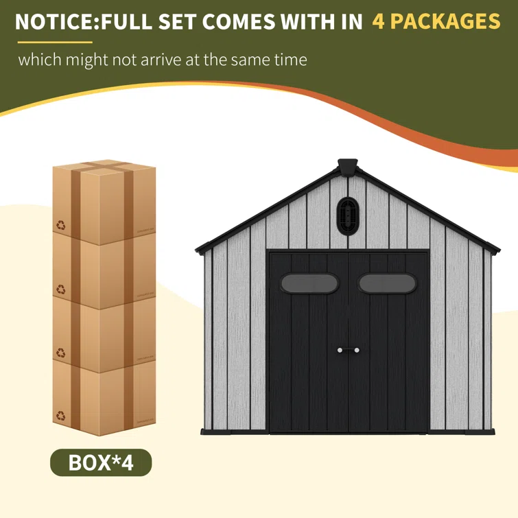 8 ft. W x 10 ft. D Resin Storage Shed