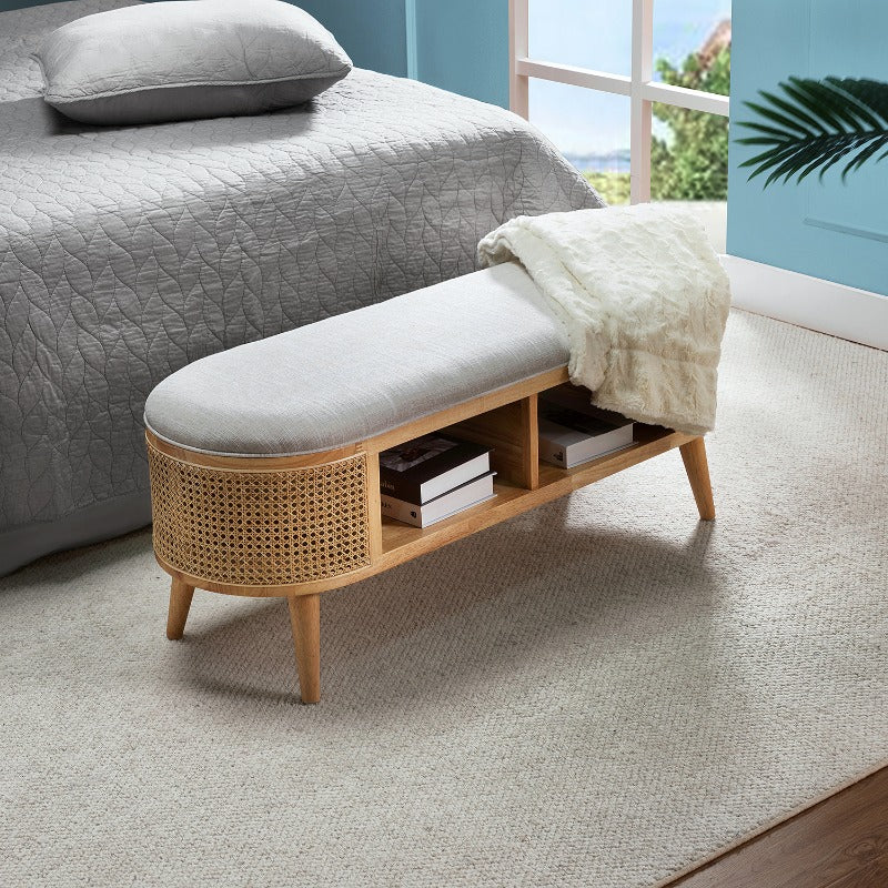 Myrna Cane Storage Bench