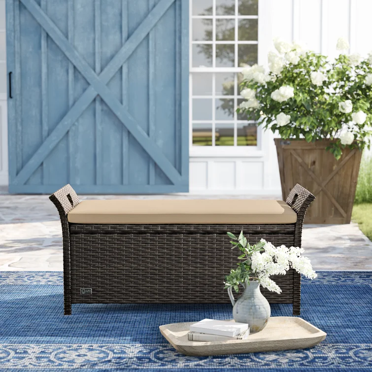 Hunsberger Wicker Outdoor Bench