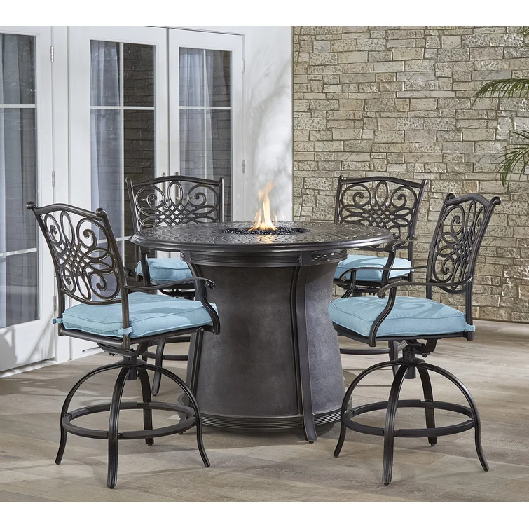 Thibault 4 - Person Round Outdoor Dining Set with Cushions