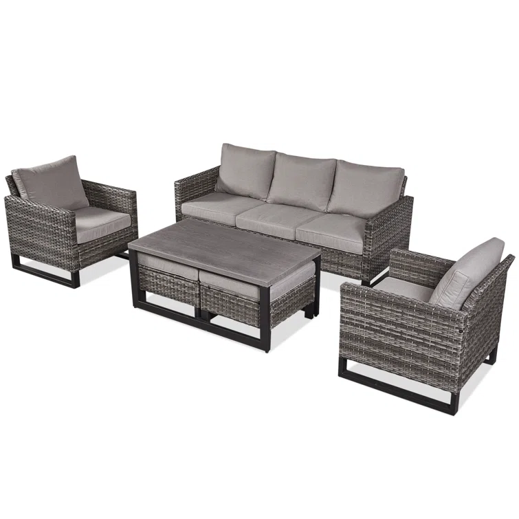 Nazime 5 - Person Outdoor Seating Group with Cushions