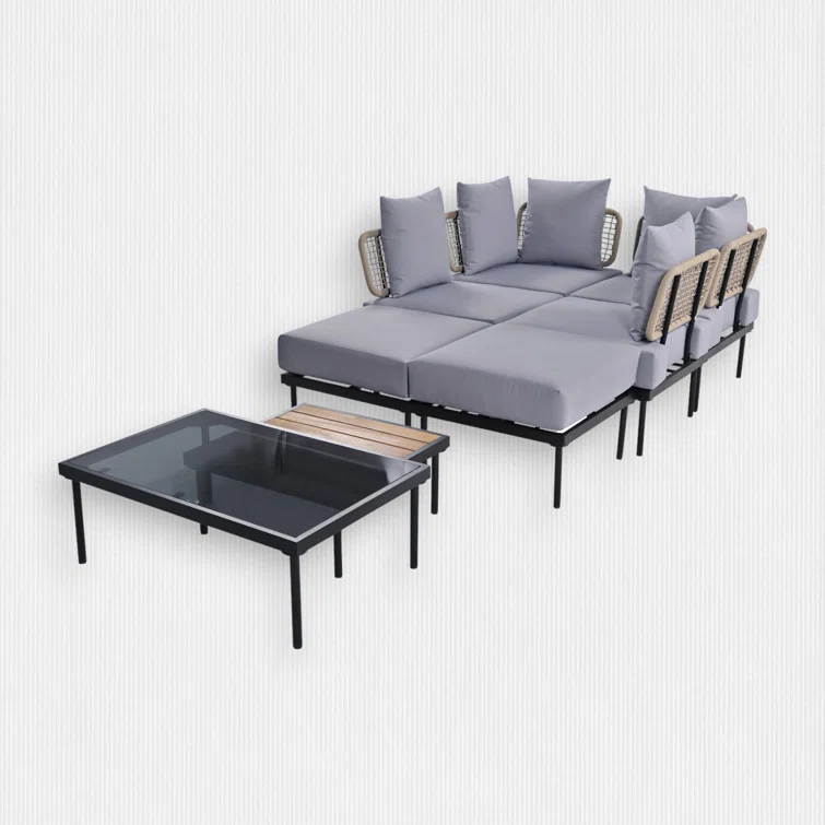 Jasin 6 - Person Outdoor Seating Group with Cushions