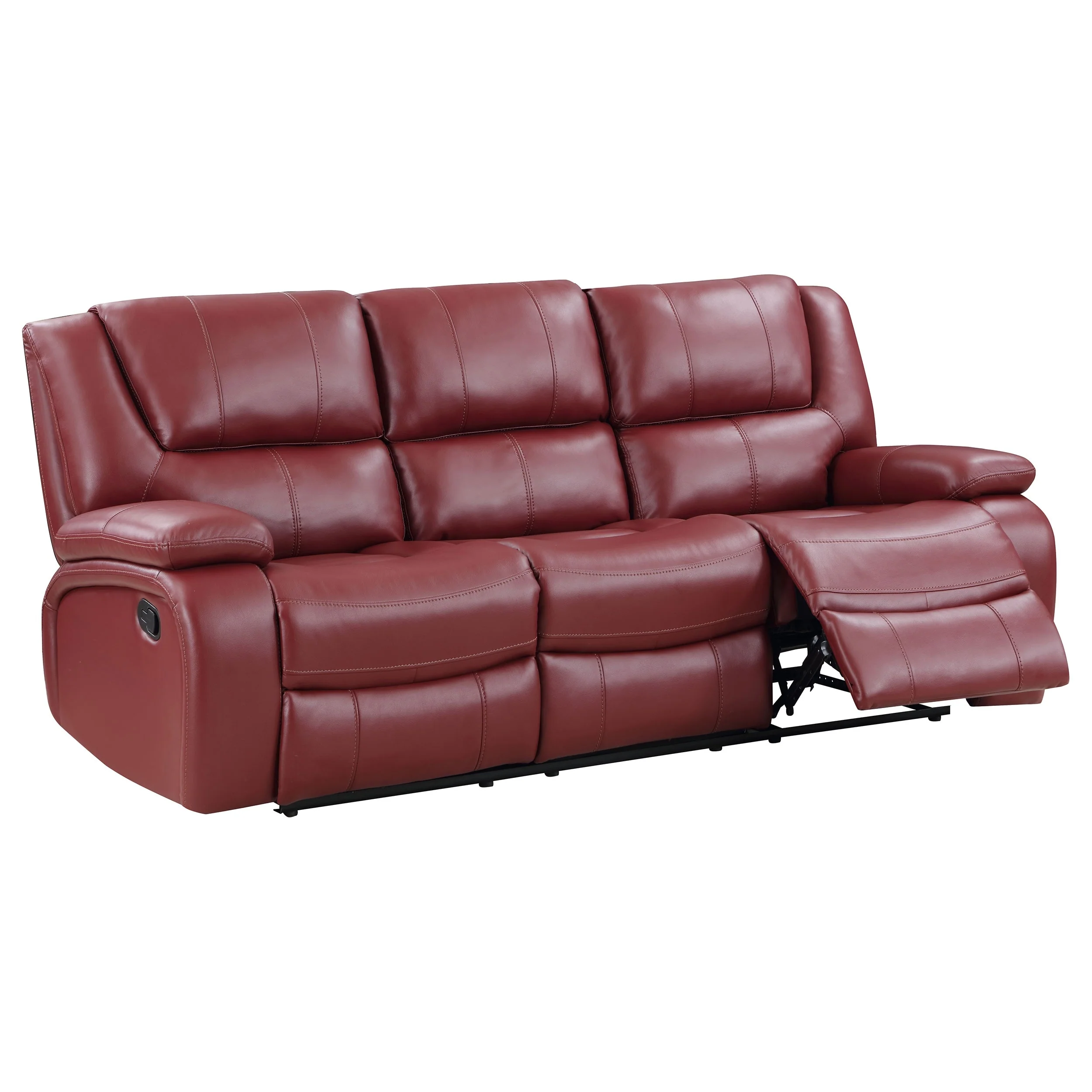 Camila Transitional Leatherette Upholstered Motion Reclining Sofa