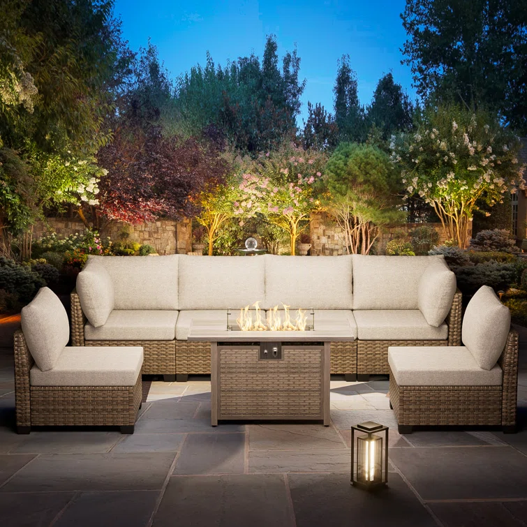 Jeanan 6 - Person Outdoor Seating Group with Cushions