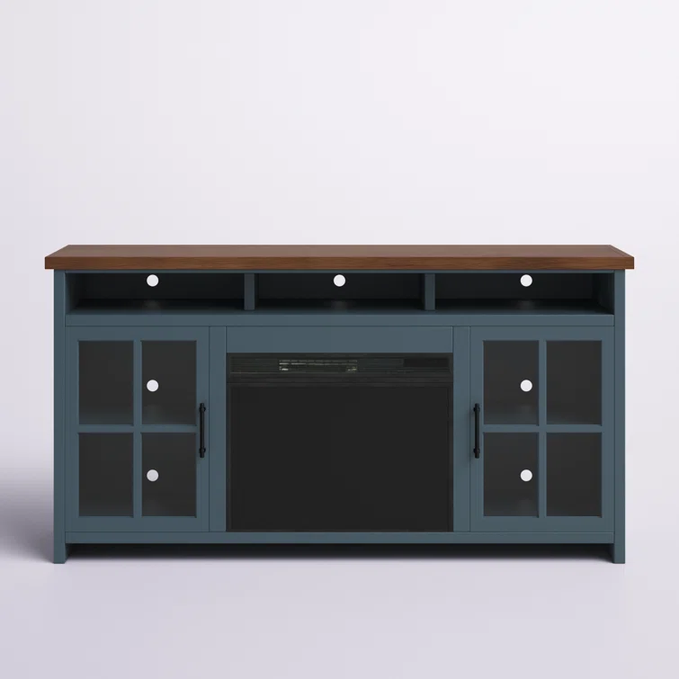 Brixham 74 inch Fireplace TV Stand Console for TVs up to 85 inches, Two-Tone Finish