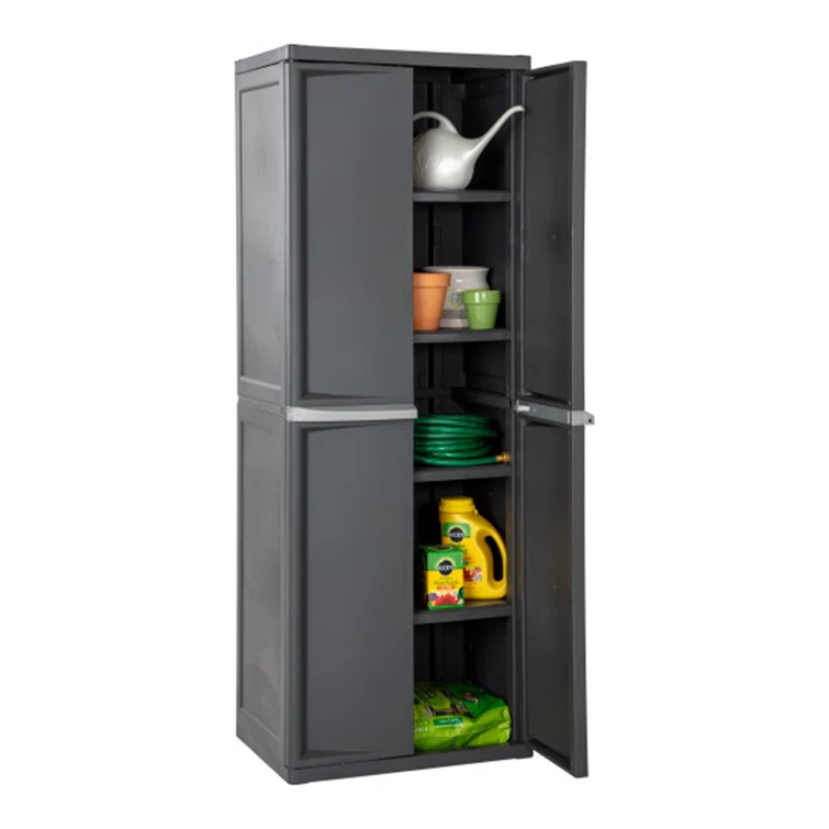 Sterilite 4 Shelf Cabinet, Heavy Duty, Easy Assembly Storage Unit, Organize Bins in Garage, Basement
