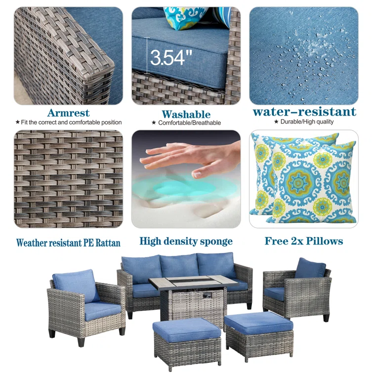 Harbin 5 - Person Outdoor Seating Group with Cushions