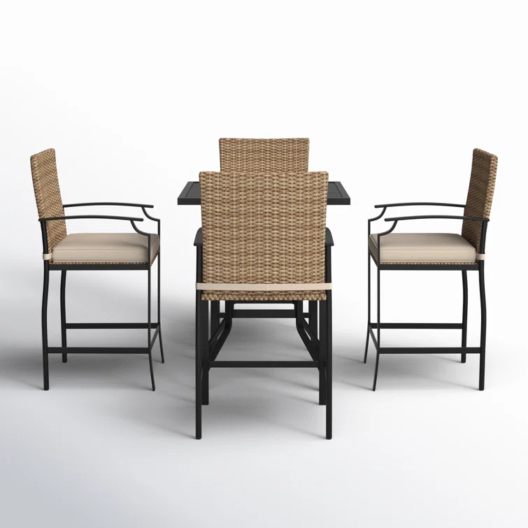 4 - Person Square Outdoor Dining Set with Cushions
