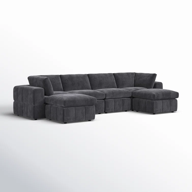 6 - Piece Corduroy Sectional