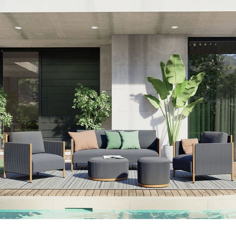 Briles 6 - Person Outdoor Seating Group with Cushions