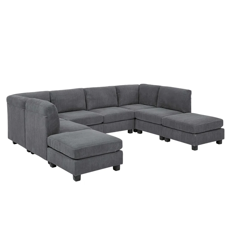 8 - Piece Corduroy Sectional