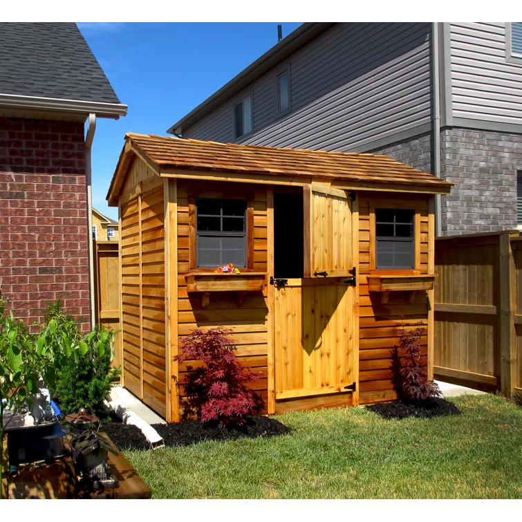 9 ft. W x 6 ft. D Cabana Cedar Wood Garden Shed